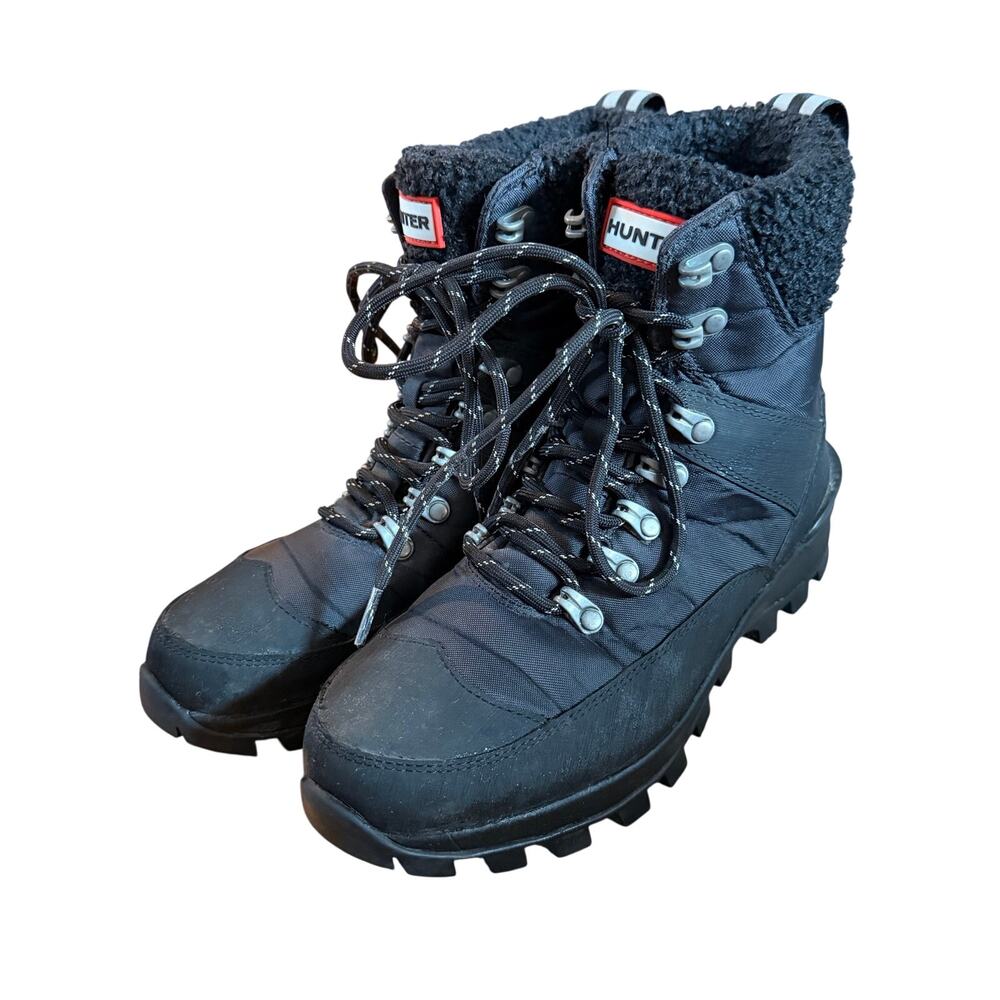 Hunter Explorer Commando Recycled Polyester Boots SZ 7 | EU 38 Black EUC Gorp
